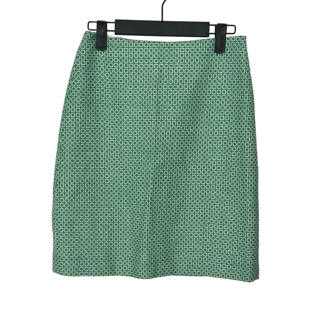 Boden Green Print Pencil Skirt Size 2